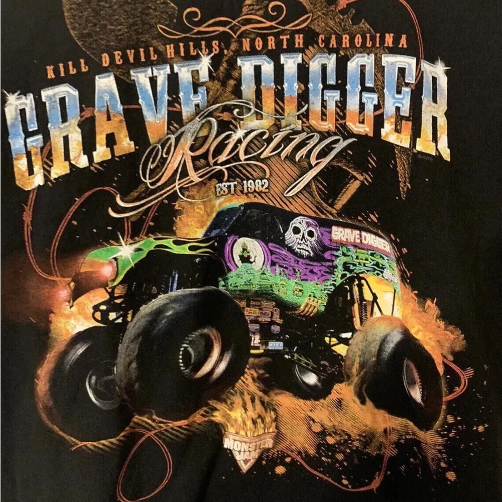 GRAVE DIGGER RACING TEAM EST 1982 Black Tshirt Sz S